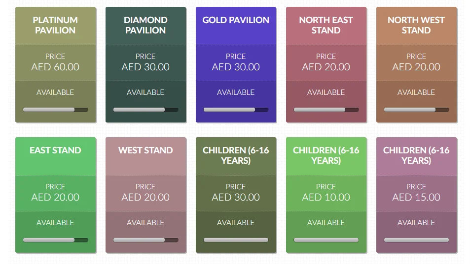 Ticket Prices for Sharjah Cricket Stadium, Sharjah