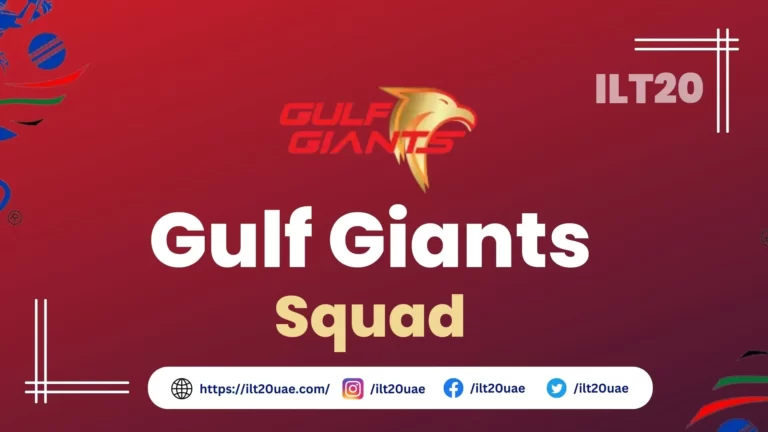 Gulf Giants Squad 2023 For International League  T20