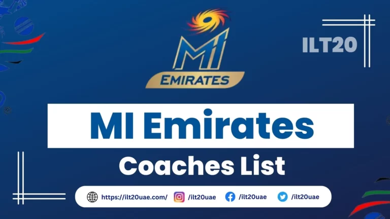 MI Emirates Coaches List 2023 for International League T20