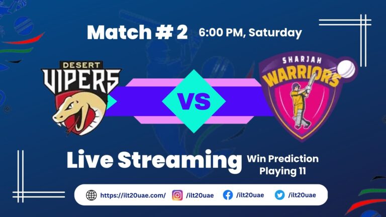 ILT20 Today Match: MI Emirates VS Sharjah Warriors Live Score | Win Prediction, Playing 11