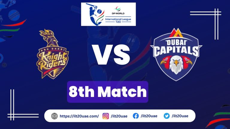 Dubai Capitals VS ADKR Live Score | 8th Match of ILT20