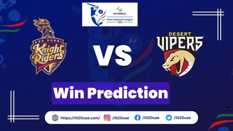 ADKR vs Desert Vipers Win Prediction | 3rd Match of ILT20