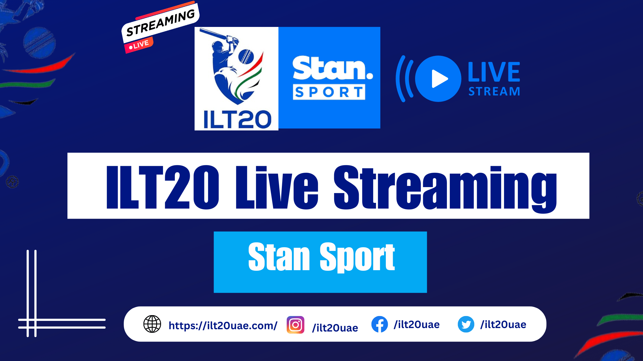 ILT20 Live Streaming on Stan Sport