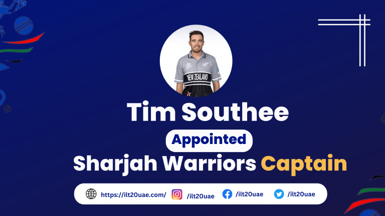 Tim Southee to Lead Sharjah Warriors